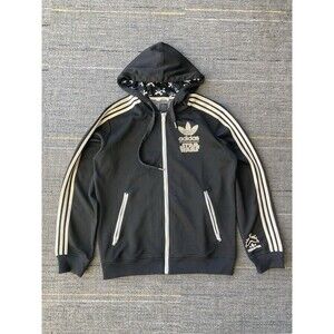 Adidas Womens Star Wars Hoodie Jacket Storm Trooper Black Rare Track Size Medium